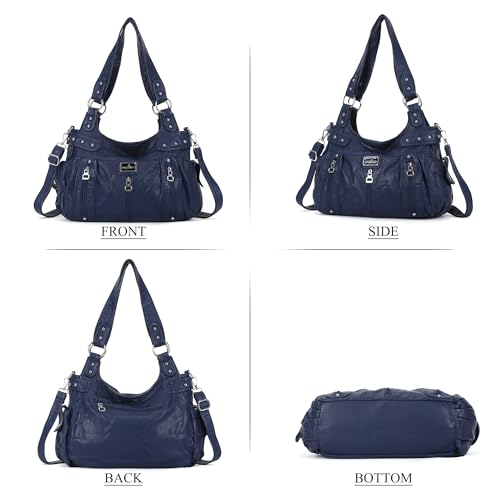 Image of Angel Kiss Large Purses and Handbags for Women Washed Faux Leather Crossbody Hobo Satchel Shoulder Handbag Tote Purse