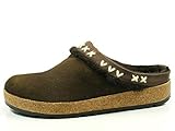 Hausschuhe HAFLINGER Shetland 731003-0-62 Schuhe Damen Hausschuhe Pantoffeln Lammfell Clog, Größe:40 EU, Farbe:Braun