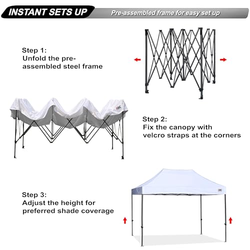 Image of ABCCANOPY Patio Pop Up Canopy Tent 10x15 Commercial-Series (White)