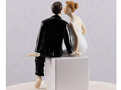 Weddingstar Whimsical Sitting Bride And Groom Porcelain Figurine Cake Topper - Light Skin Tone #TOP3