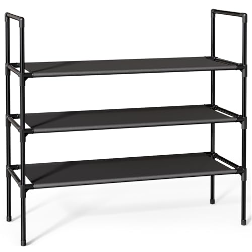 X-Large 3-Tier Shoe Rack - Sturdy Organizer for Closet, Garage & Entryway