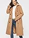 Escalier Womens Wool Coat Double Breasted Pea Coat Winter Long Trench Coat with Belt Camel S