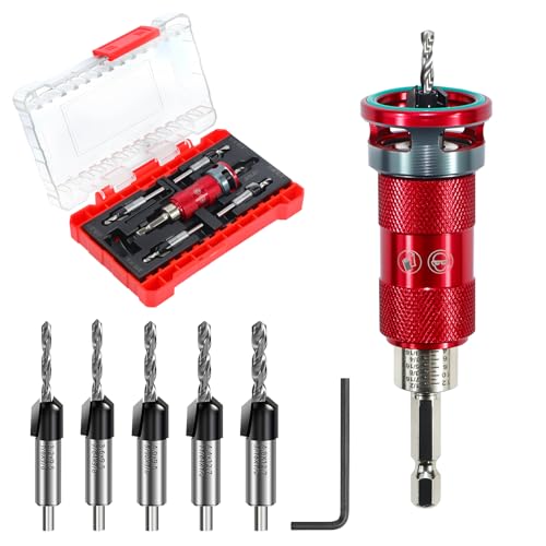 Quick-Adjust Countersink Drill Bit Set with HSS M2 Bits