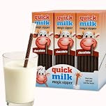 Quick Milk Magic Sipper Straws Chocolate Flavour 39 Pack | Flavoured Milk Straws for Kids | Chocolate Milkshake Straws | 3 x 13 Quick Milk Straws | Fun Drinking Straw for Milk