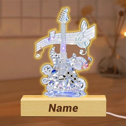 Lámpara de Mesa Acrílica Personalizable con Guitarra 3D miniatura 1
