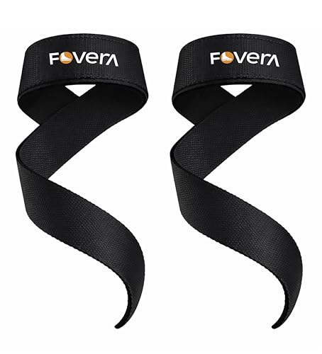 Image of FOVERA Weight Lifting Straps | Wrist Support for Gym & Powerlifting | Anti-Slip Hand Grip Enhancer for Deadlifts, Rows & Pull Ups | Adjustable Workout Accessories for Men & Women (1 Pair)