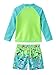 Toddler Boys Swim Set Long Sleeve Rash Guard Set for Baby Boys Two Piece Bathing Suits Swimwear Aqua Green Shark 5T