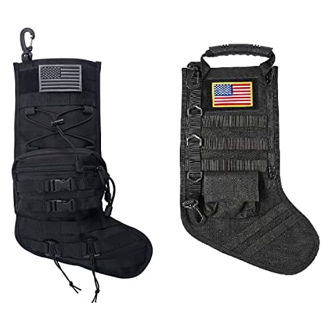 Speed Track Tactical Stocking, Perfect for Military Saves Month, Gift for Veterans, Patriotic and Outdoorsy People (Black), Set of 2 Cover
