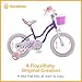 Royalbaby Stargirl Kids Bike 16 Inch Girls Bicycle for Children with Training Wheels, Kickstand & Basket, Purple