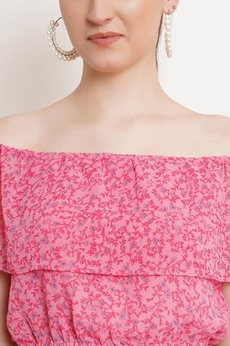 Image of POPWINGS Casual Bagru Printed Cotton Top and Skirt Set for Women || Pom Pom Top and Long Slit Skirt Set for Women || Two Piece Women Set for Summer