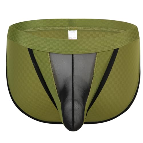 Men's Sexy Mesh Bulge Ball Pouch Underwear Breathable Ice Silk Briefs Low Rise Underpants2