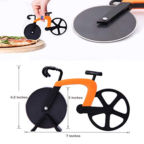 12\"x14\" Aluminum Pizza Peel + Non-Stick Bike Pizza Cut Set - Flodable Aluminum Pizza Turning Peel - Easy Storage Gourmet Pizza Paddle for Baking Homemade Pizza Bread Pie
