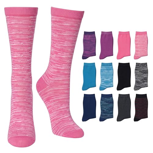 Image of Tipi Toe Women's Fun Patterned Dress Socks, 12-Pack Lightweight Colorful Crew Socks, Casual Novelty Assorted Designs