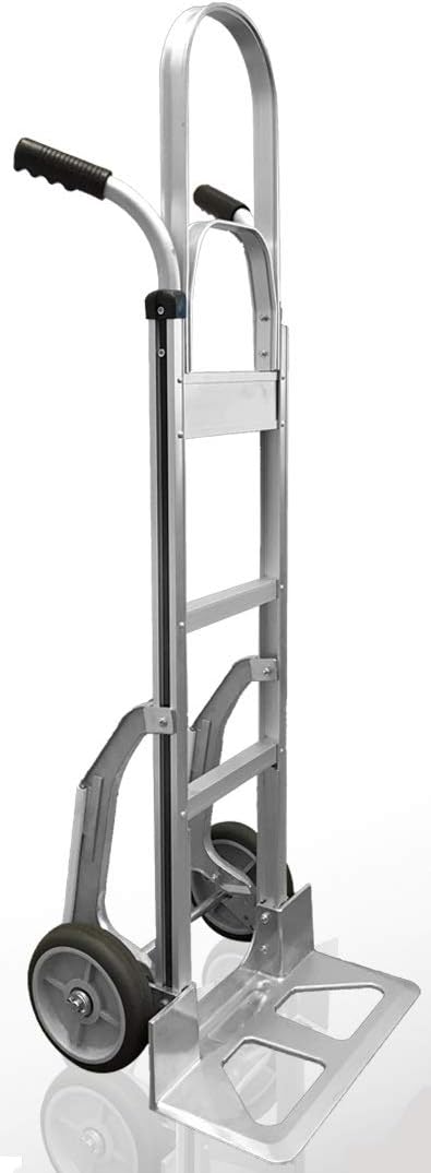 Heavy Duty Aluminum Hand Truck with Stair Climber | Ergonomic Double-Grip Handles & 8-Inch Hi Tech Rubber Wheels, 500lb Capacity | 52-Inch Tall Hand Cart with 9" x 17.5 Inch Nose Plate… : Industrial & Scientific