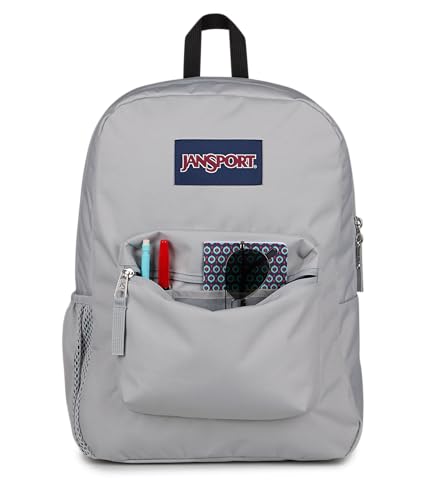 Image of JanSport Cross Town Backpack - Simple Bag for Everyone with 1 Main Compartment, Front Utility Pocket - Premium Class Accessories - Grounded Grey