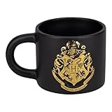 Paladone Hogwarts - Tazza in rilievo, con stemma nero e oro, con licenza ufficiale Harry P...