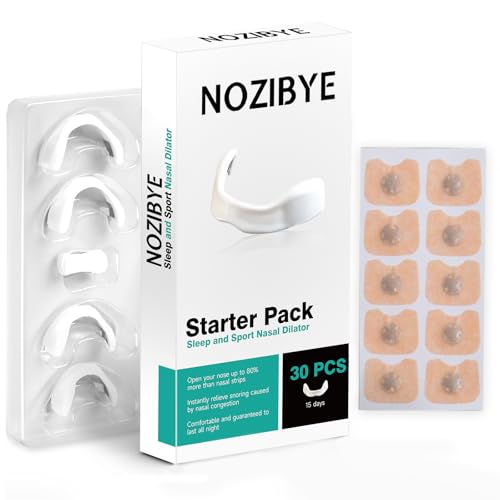 Nozibye Magnetic Nose Strip Starter Pack (15 Pairs White) for 15 days - Anti Snoring Magnetic Nasal Strips Boost Oxygen & Improve Sleep