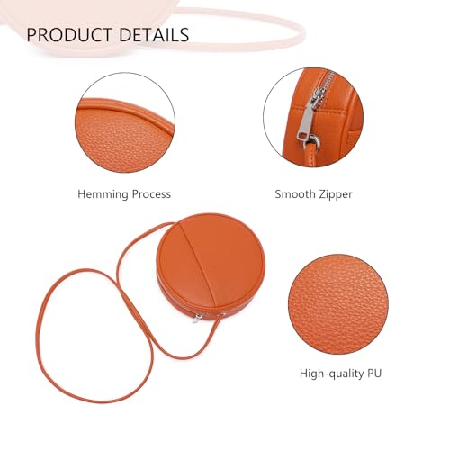 Image of Circle Crossbody Bag for Women NYLON Circle Purse with Zipper Adjustable Knot Shoulder Straps