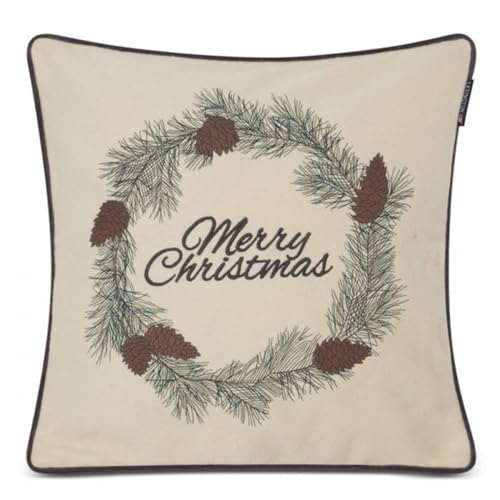 Lexington Sham, Merry Christmas Wool Mix Pillow Cover,...