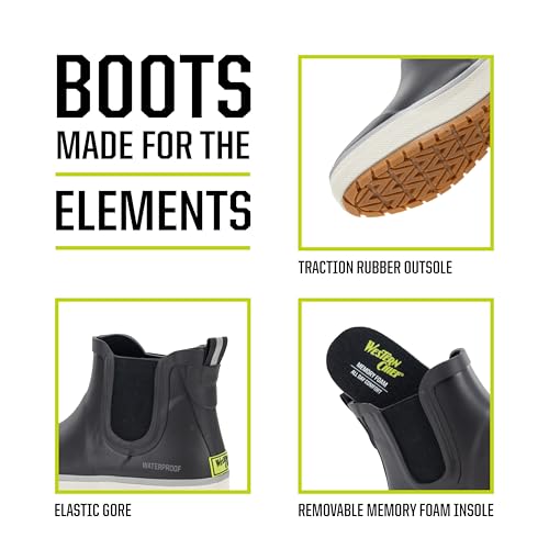 Image of Western Chief Womens Waterproof Element Chelsea Rain Boots | Ladies pull on ankle boot with reflective details, cushioned insole, and traction outsole for wet weather and casual wear.