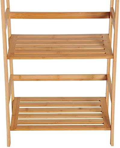 HOMCOM Bookshelf Unit Shelving 4 Tiers, Ladder Shelf, DIY Plant Shelving Stand, 48cmx31.5cmx120cm, Bamboo