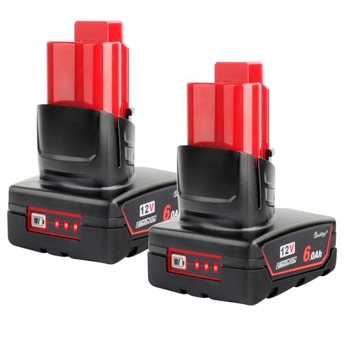 2 x Waitley 12 V 6,0 Ah Li-ION Batteria per Milwaukee M12 M12B 48-11-2411 48-11-2420 48-11-2401...