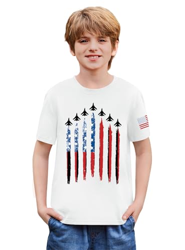 Image of BesserBay Unisex Kids July 4th Amarican Flag Top Patriotic Funny T-Shirt 6-14 Years