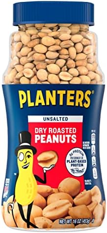 Planters Unsalted Dry Roasted Peanuts (16 oz Jar)
