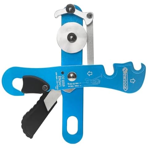 NewDoar Climbing Stop Descender Rappelling Belay for Ropes 9-12mm The Novices for Arborist CE Certification(Blue) Cover
