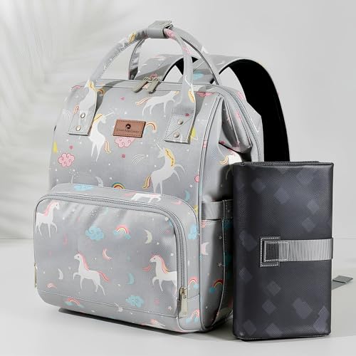 Image of StarAndDaisy Diaper Bag for Mothers for Travel /Diaper Bags for Mom with 26L Large Capacity /Baby Bag for Mother with Multiple Pockets with 3 Double Insulated Bottle Holders (Grey)