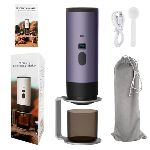 Cafetera eléctrica portátil de café espresso con calefacción automática, recargable por USB, para coche, camping, viajes, cafetera compacta de viaje