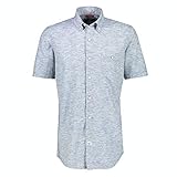LERROS Herren Strukturiertes Kurzarmhemd Hemd, Storm Blue, M