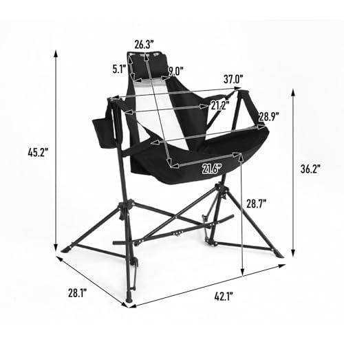 Chaise hamac de camping haut de gamme avec cadre robuste en acier - 2