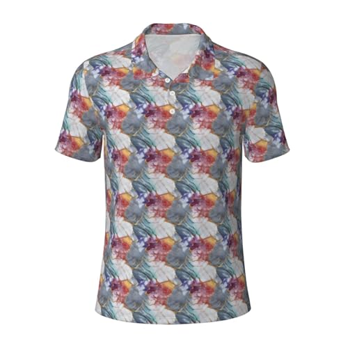 Polo respirant contre la chaleur : t-shirt manches courtes imprimé marbre