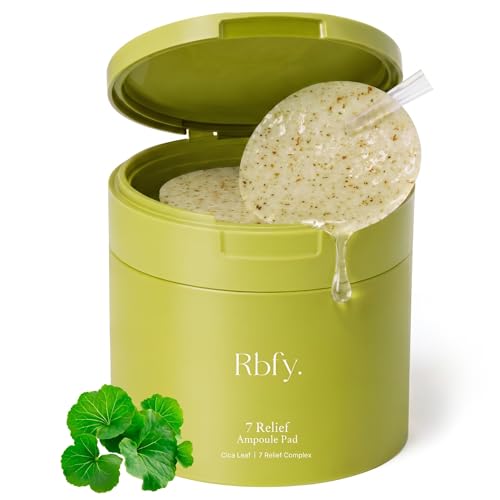 Rbfy. 7 Relief Pure Centella Ampoule Toner Pads (100 Pads), Quick Calming, Hydrating, Soothing for...