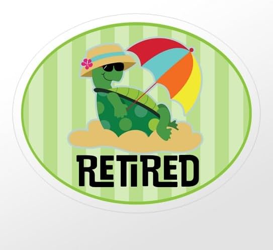CafePress Retired Funny Retirement Small Die Cut Sticker, 3"x4" Clear