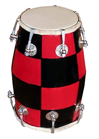 GT manufacturers Nuts & Bolt Wooden Musical Baby Dholak Instrument Drum |Red