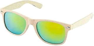 CAPRILO. Lote de 8 Gafas de Sol Decorativas Ecológicas Color Natural. Salud y Belleza. Complementos. Regalos Originales para Celebraciones. Detalles para Comuniones, Cumpleaños, Bautizos y Bodas. DK