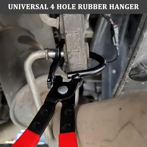 Image of Exhaust Hanger Removal Tool Kit with 2PCS 4 Hole Exhaust Hangers,Universal Exhaust Hanger Pliers for Quick Removal Muffler Hanger,Essential Exhaust Hanger Tool Car Accessories