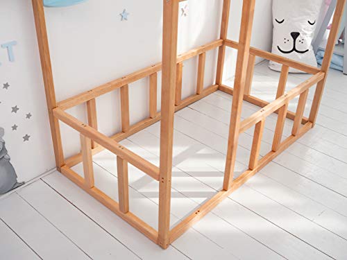 Busywood House Bed For Kids - Toddler House Frame Montessori Crib, Twin, Full, Queen Bed, N.wood (Floor Bed For Sleeping Only) #TOP5