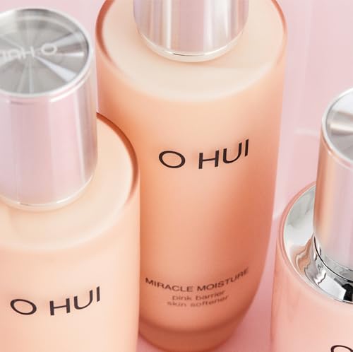LG HOUSEHOLD&HEALTHCARE LTD. O HUI Miracle Moisture Set | Korean Skin Care Set, 2 Full Size + 4 Travel Essentials | Helps Strengthen Skin Barrier, Glowing Skin, Glass Skin | Softener Lotion, Face Wash, Emulsion | Ceramide, Peptide 150 ml