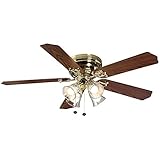 Hampton Bay Carriage House 52 in. LED Indoor Polished Brass Ceiling Fan with Light Kit