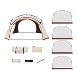 Camping Zelt, Kuppelzelt für 8-16 Personen, schwarzes Vinyl-Sonnenschutzzelt mit Schnellaufbau, geeignet für Wanderungen und Outdoor-Aktivitäten (Baldachin + Netzvorhänge*4)