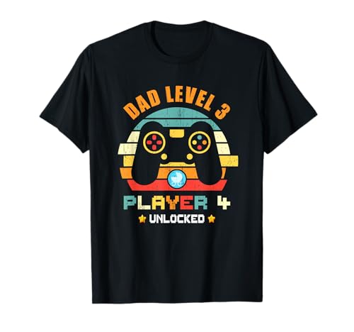 Dad Level 3 Joueur 4 Débloqué Funny Daddy Again Retro Gaming T-Shirt