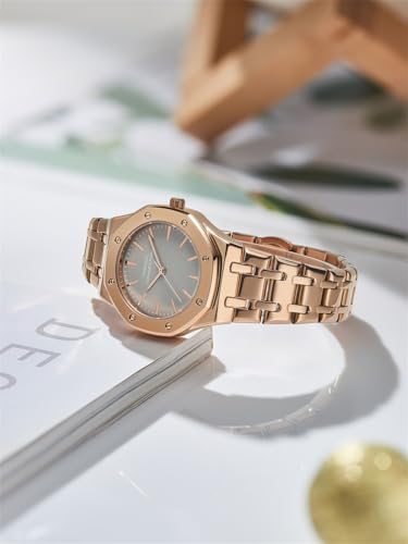 Image of French Connection Octa Edge | Analog | Grey Sunray Dial | Rose Gold Stainless Steel Strap | Watch for Women - FCB25RGM