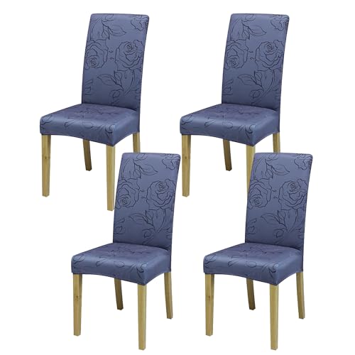 Dining Chair Covers, Dining Room Chair Cover Set of 4, Stretch Kitchen Chair Covers, Detachable Washable Chair Cover, Parsons Chair Slipcovers Protective, for Home, Restaurant, Banquet