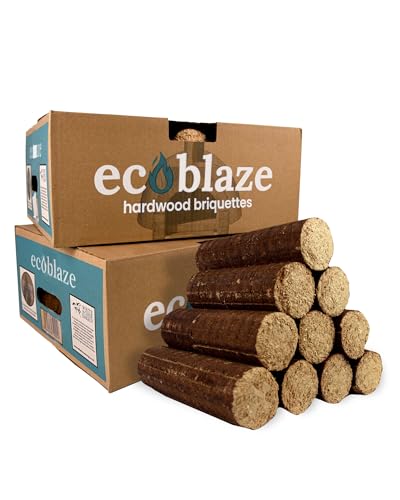 Ecoblaze Hardwood Briquettes 2x 13.9kg Fire Logs for Wood Burner, Heat Logs, Firewood, Firelogs, Fire Wood for Log Burner