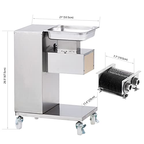 Commercial Meat Cutter, Electric Meat Cutting Machine 550W, 1100Lb/H Commercial Meat Slicer With 3.0Mm Stainless Steel Blade For Kitchen Restaurant Supermarket #TOP6