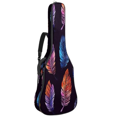 Housse de guitare plumes violettes idéale pour les cours et trajets