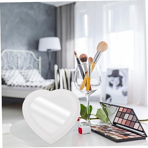 Espejo de maquillaje corazón Happyyami para pared y escritorio miniatura 4